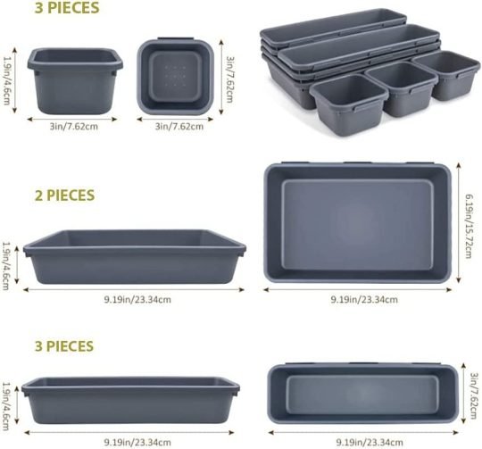 Interlocking Desk Drawer Organizer Tray Dividers, Drawer Organizers ...